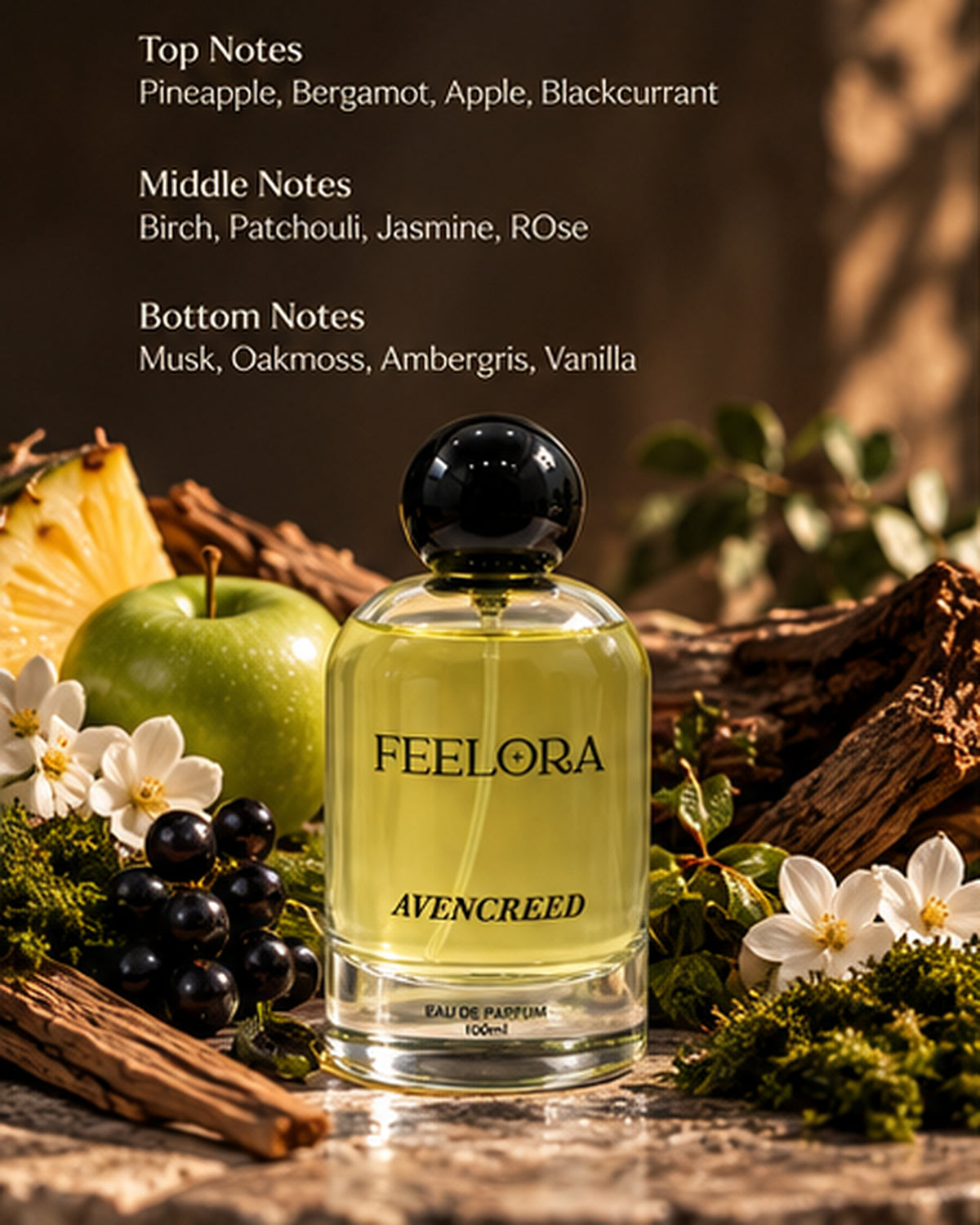 Feelora Avencreed Eau de Parfum - Fruity Woody Premium Parfum, 100 ML