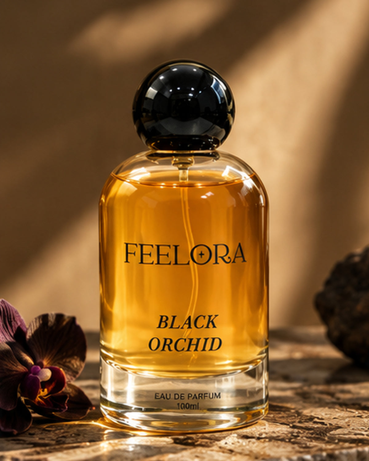 Feelora Black Orchide Eau de Parfum - Dark Floral Luxury Parfum, 100 ML