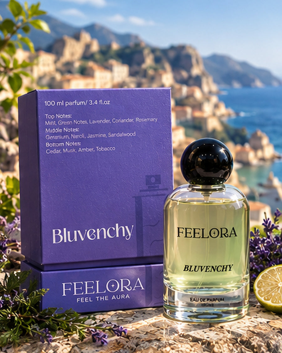 Feelora Bluvenchy Eau de Parfum - Fresh Spicy Woody Parfum, 100 ML