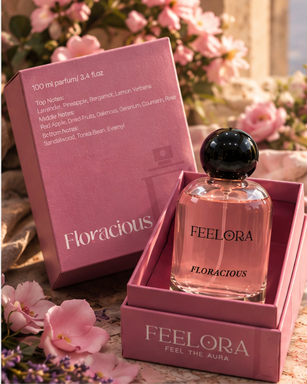 Feelora Floracious Eau de Parfum - Fresh Floral Premium Parfum, 100 ML
