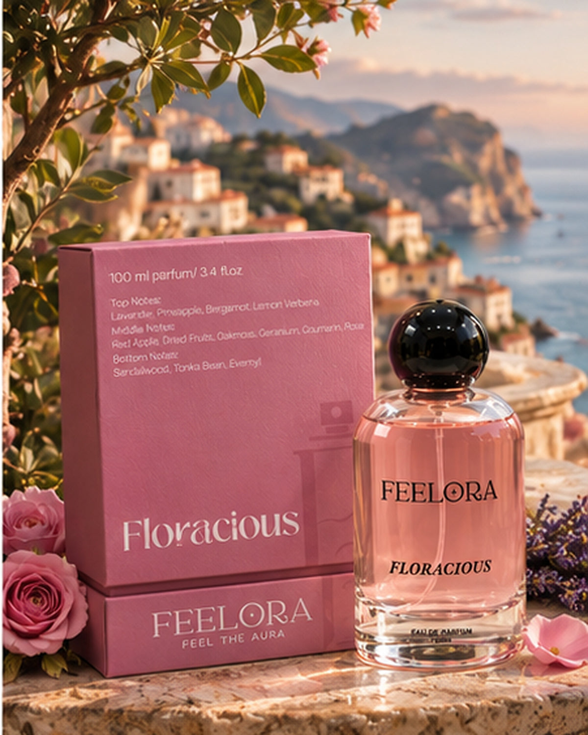 Feelora Floracious Eau de Parfum - Fresh Floral Premium Parfum, 100 ML