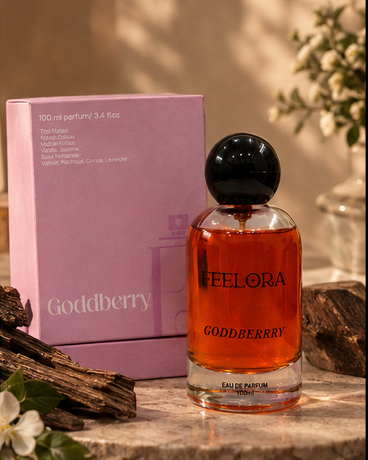 Feelora Godberry Eau de Parfum - Warm Vanilla Premium Parfum, 100 ML