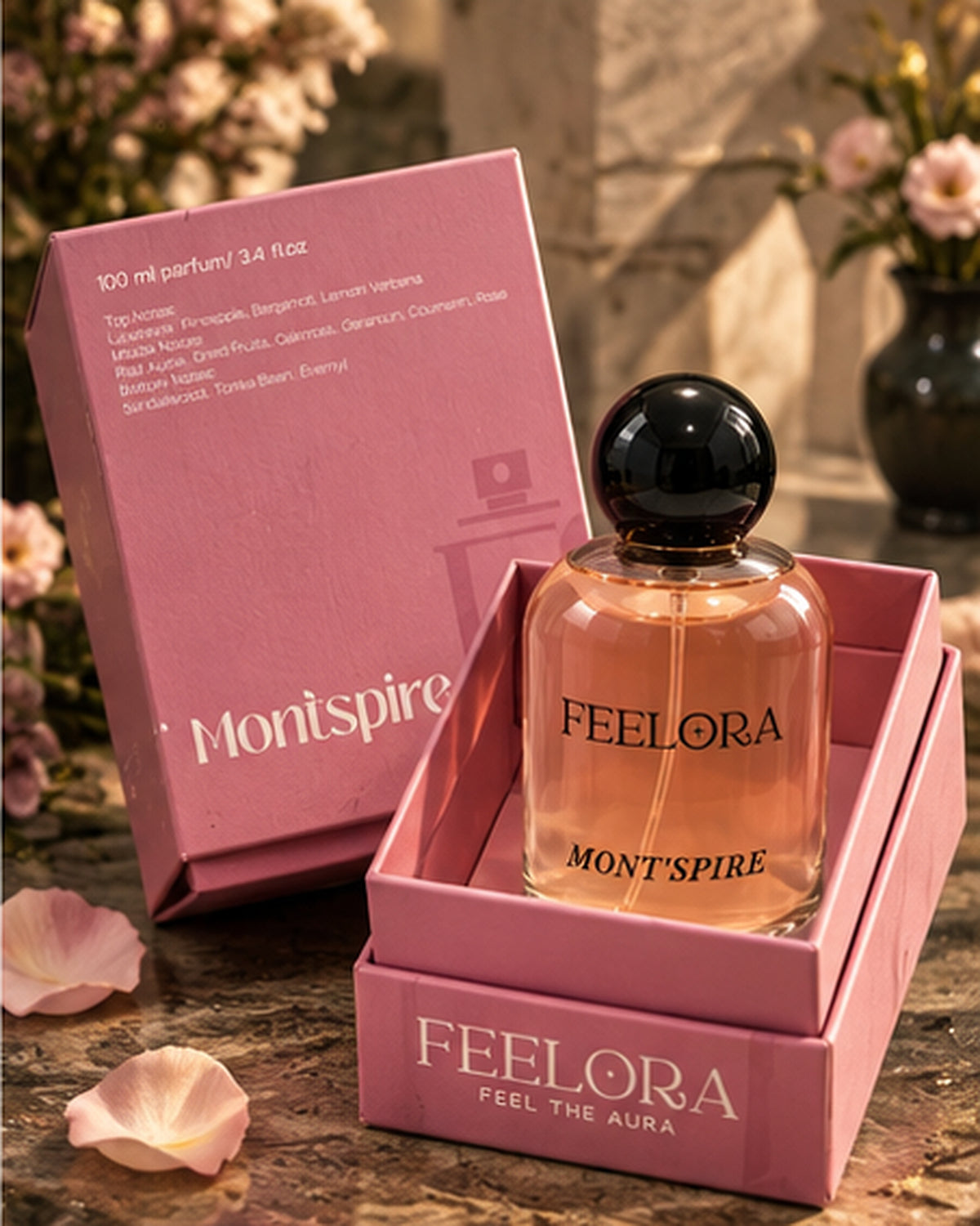 Feelora Montspire Eau de Parfum - Fresh Aquatic Woody Parfum, 100 ML